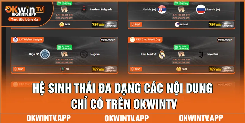Hệ sinh thái đa dạng các nội dung chỉ có trên OKWINTV